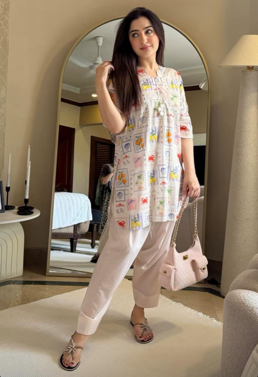 Women’s Premium Mul Cotton Farshi Salwar Set | Stylish Kurta with Tassel Detailing | Elegant Ethnic 2-Piece Set