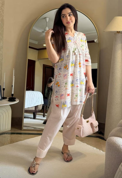 Women’s Premium Mul Cotton Farshi Salwar Set | Stylish Kurta with Tassel Detailing | Elegant Ethnic 2-Piece Set