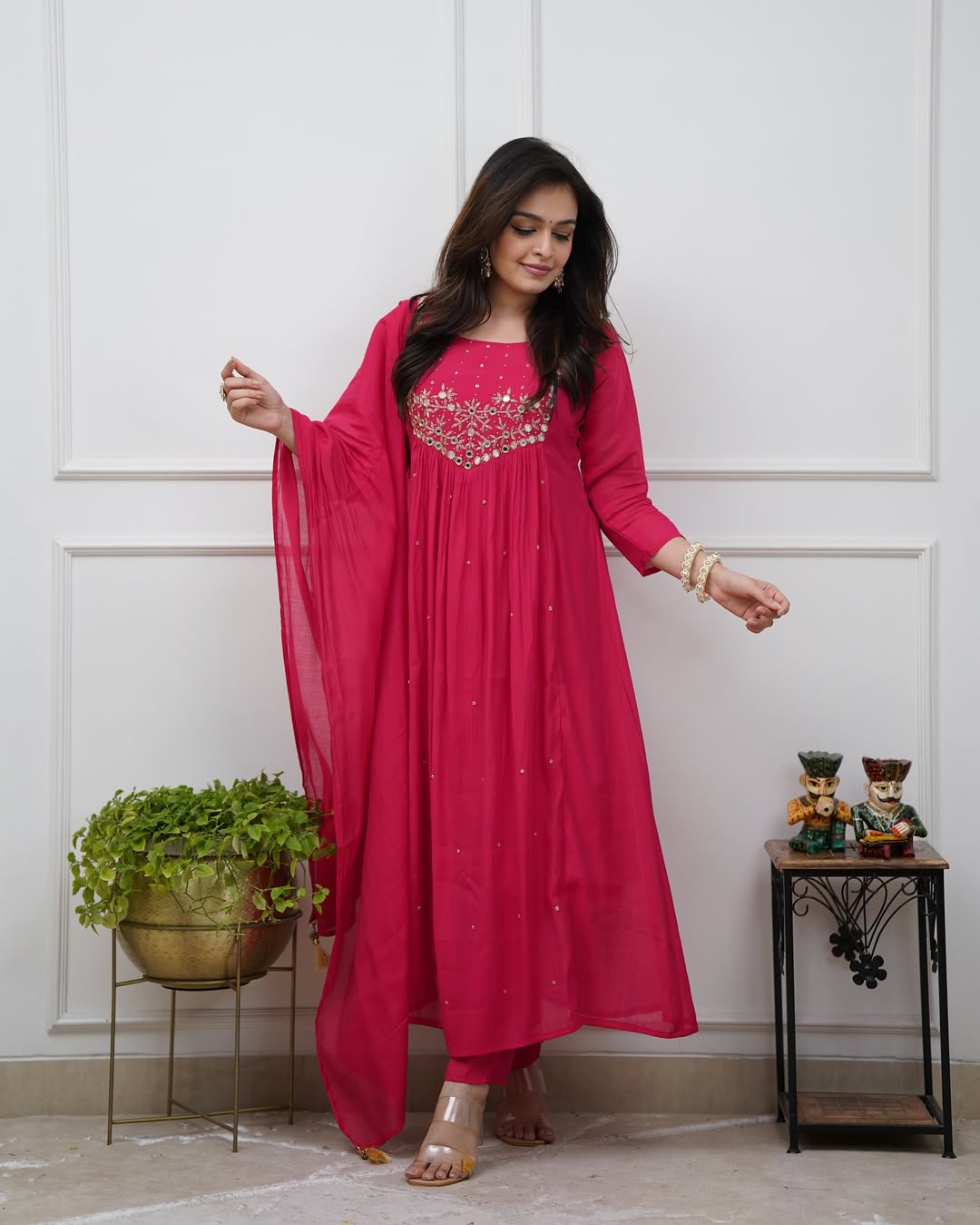 Women’s Premium Cotton 60/60 Embroidered Kurti Pant Set | Elegant Office & Daily Wear 2-Piece Set