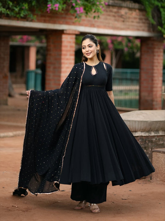 Women’s Premium Cotton Blush Embroidered Suit Set | Heavy Floral Embroidery with Nazmeen Sequins & Lace Dupatta | 3-Piece Set