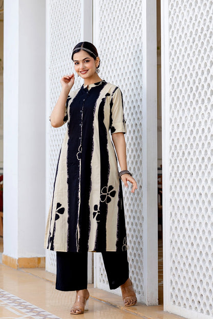 Women’s Premium Pure Cotton 60/60 Floral A-Line Kurti Palazzo Co-ord Set | Stylish Summer Collection