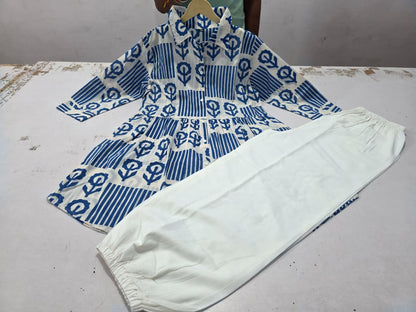 Women’s Premium Cotton 60/60 Sanganeri Print Shirt & Plazo Co-ord Set | Stylish 2-Piece Summer Outfit