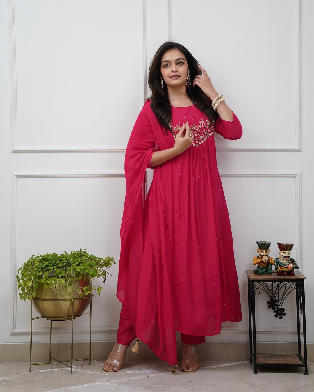 Women’s Premium Cotton 60/60 Embroidered Kurti Pant Set | Elegant Office & Daily Wear 2-Piece Set