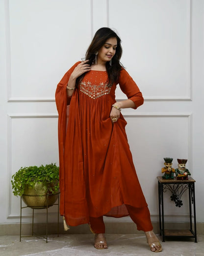 Women’s Premium Cotton 60/60 Embroidered Kurti Pant Set | Elegant Office & Daily Wear 2-Piece Set