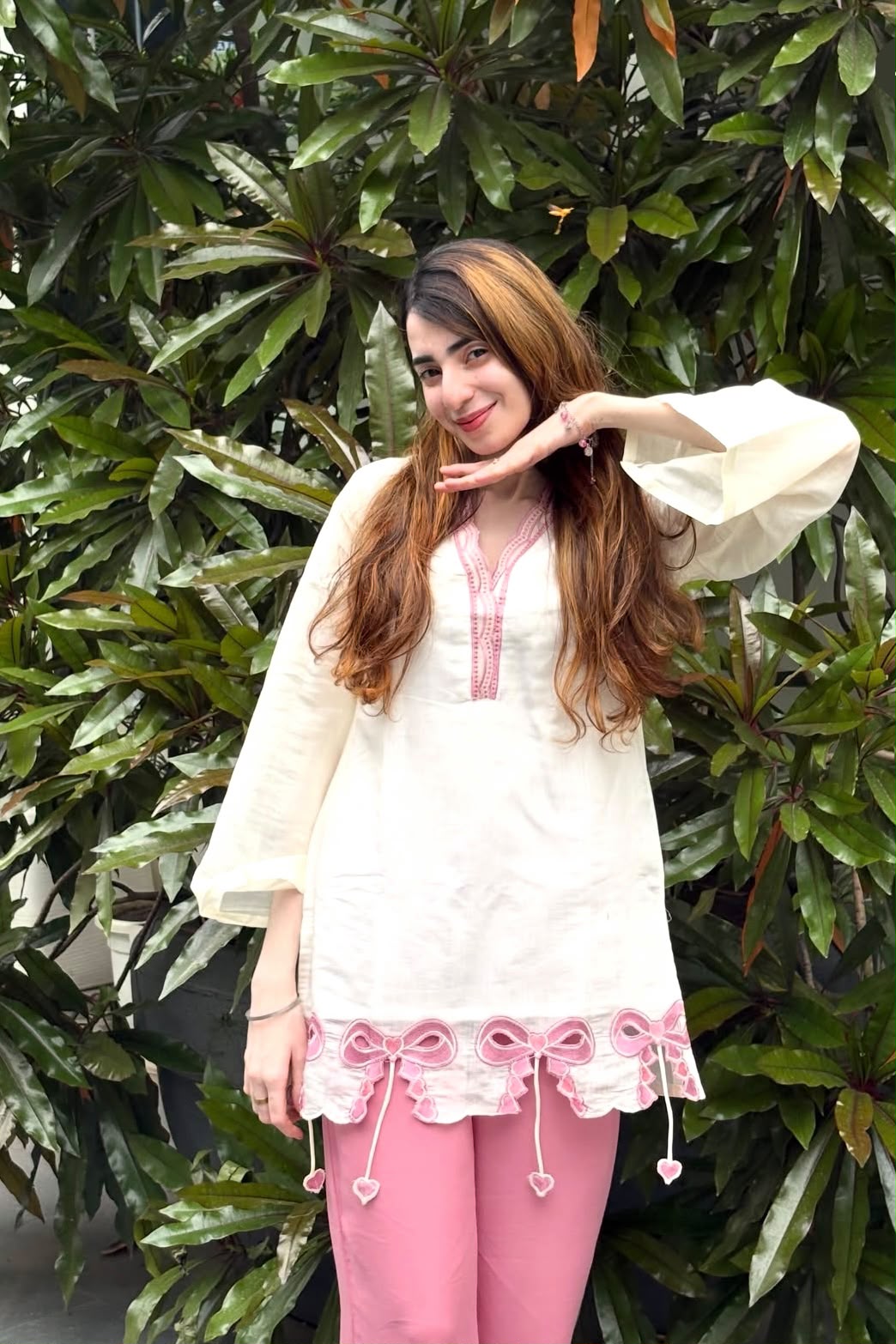 Women’s Premium Cotton 60/60 Embroidered Short Tunic & Wide-Leg Pant Co-ord Set | Stylish 2-Piece Outfit