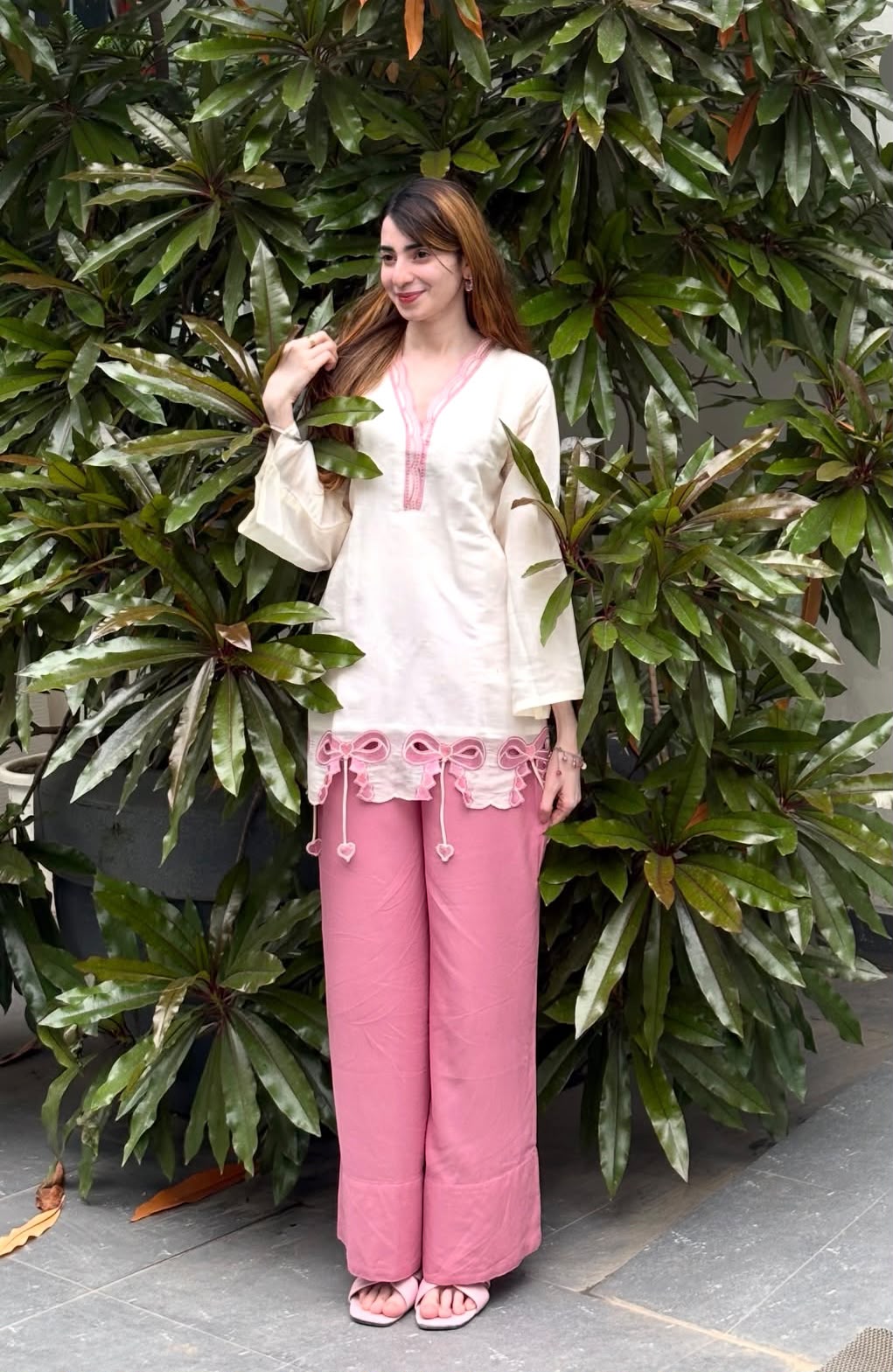 Women’s Premium Cotton 60/60 Embroidered Short Tunic & Wide-Leg Pant Co-ord Set | Stylish 2-Piece Outfit