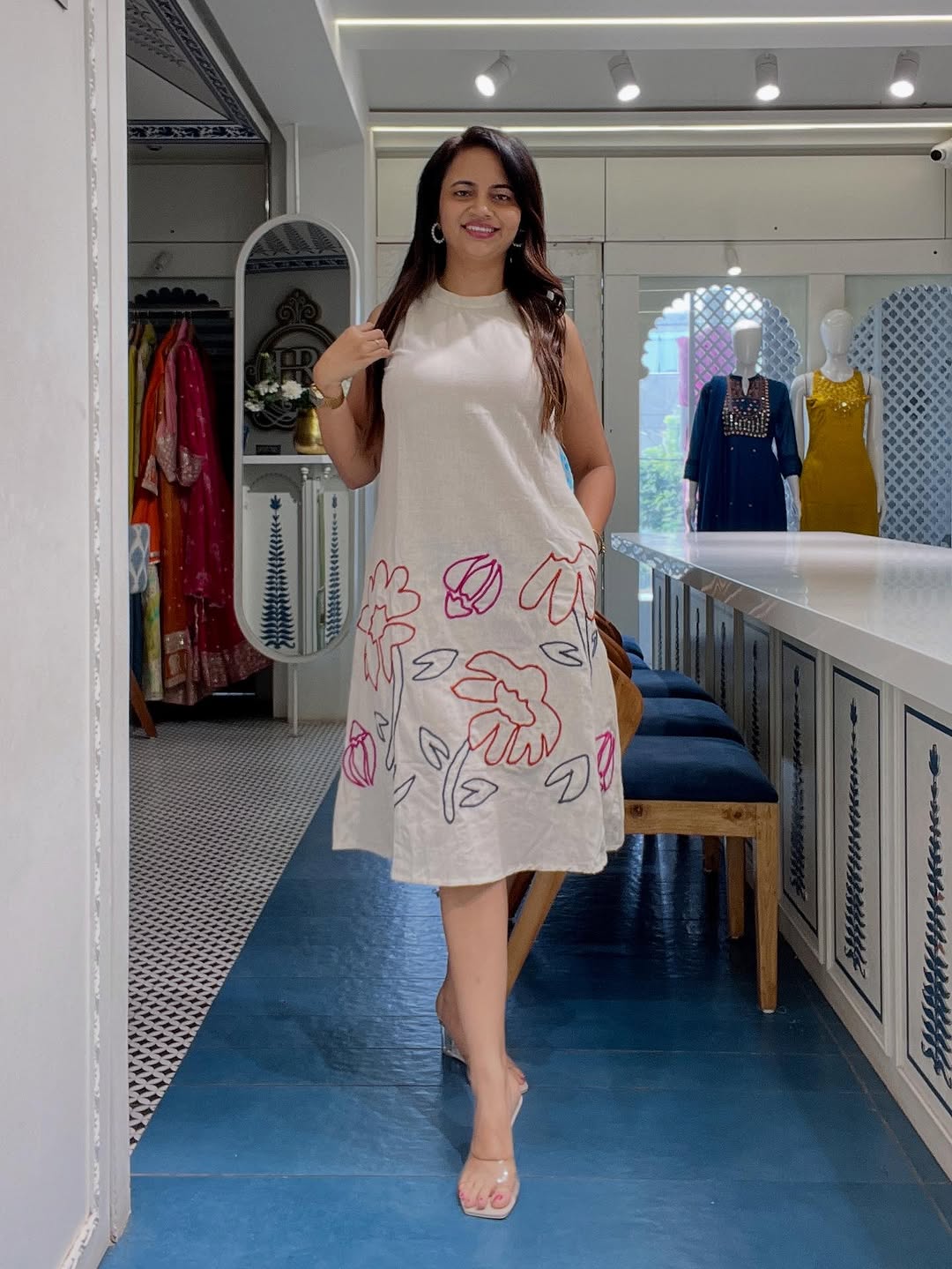 Women’s Premium Cotton Flex Hand Embroidered Kurta Pant Co-ord Set | Stylish Summer 2-Piece Outfit