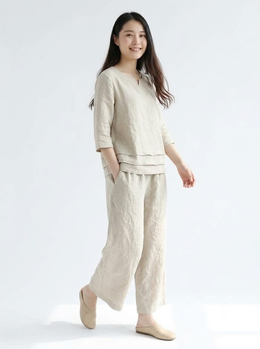 Women’s Premium Cotton Slub Co-ord Set | Stylish Top with Matching Palazzo & Two-Side Pockets | 2-Piece Set